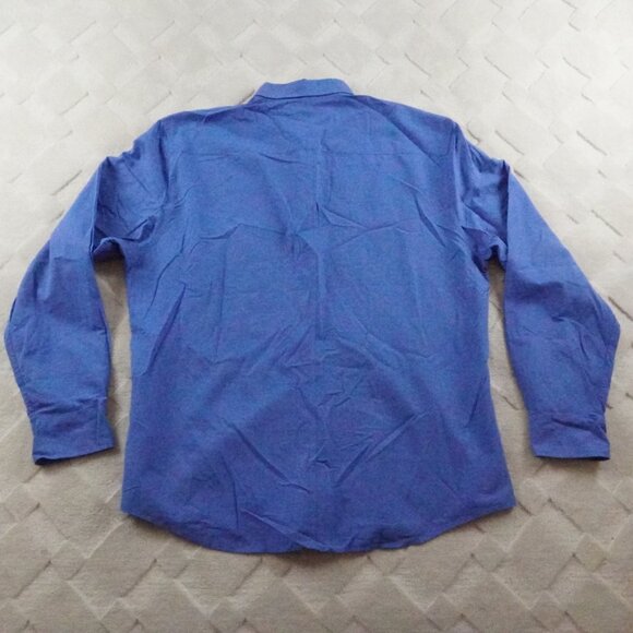 Frank & Eileen Don Button Up Shirt Mens Extra Large Solid Blue Formal Preppy - Picture 11 of 12